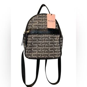 Juicy Couture Black Zip Backpack Purse NWT